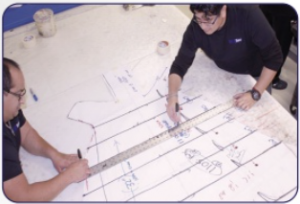 Measuring and drawing out the pattern based on your patients' unique measurements